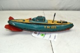 Modern Toys made in Japan, TM 105 Submarine, tin litho wind up, works, 14