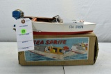 Sea Sprite Battery Operated Boat with Electric Outboard Motor, with original box, 12