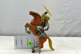 Marx Tin Windup Cowboy with Horse, Working Condition, 7.75