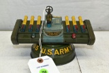 Tin Litho Irco Army M-53 Guided Missile Launcher, Battery Operated, Untested, Remote Controlled But