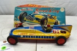 Speed King 61 Tin Litho Friction Drive Car, With Box, 11