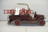 Buddy L Pressed Steel CFD Fire Ladder Engine, Front and Rear Bells, Unrestored, 24