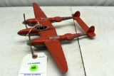 Hubley 2 Engine Die Cast Plane, 12.5