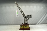 Tin Litho Tower Crane, Tin Windup Works Intermittently, 8