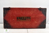 New Erector Set with Wooden Box, Unknown Piece Count