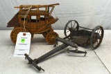 Wooden Covered Wagon, Horse Drawn Dirt Scoop