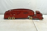 Deluxe 1940's Delivery Truck and Trailer, Metal Balloon Tires, Pressed Steel, 19