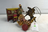 Hand and Sand Minstrel Team Tin Windup, Poor Condition, Tin Toys, Toy Cat,