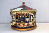 Electric Holiday Horse Carousel Tabletop, Tested Working Condition