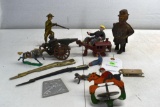 Assorted Toy Parts, Cast Iron, Coin Bank Figure, Anvil