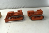 Allis Chalmers Plastic HD-5 Crawlers, One With Bad Track