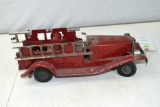 1920's Girard Tin Press Fire Truck, Key Wind Up