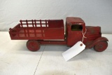 1920's Steel Press Stake Bed Truck, old repaint, 20