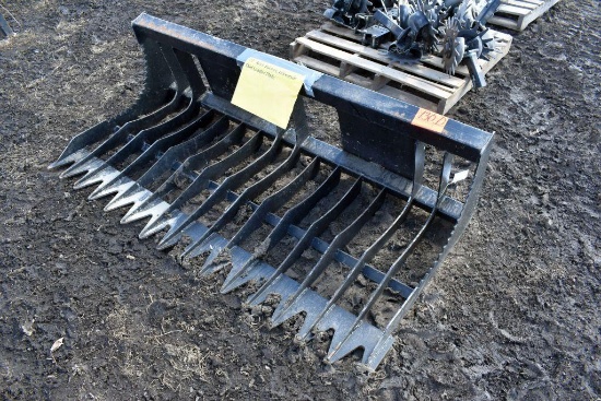 72" Rock Bucket, Universal Skid Loader Plate