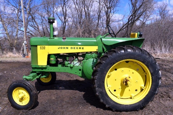 John Deere 630 Gas Tractor, Wide Front, Rock Shafts, 13.6x38 Tires At 85%, 448 Hours On Overhaul,