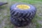 (2) 19.6x26 Tractor Tires with JD 10 Bolt Rims, Came off MFWD Tractor