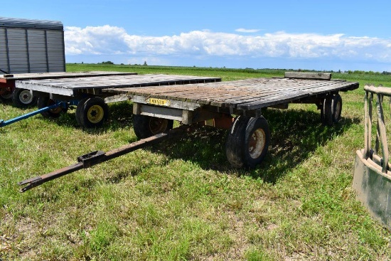 9'x18' Wooden Flatbed With Minnesota 12 Ton Running Gear