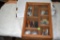 Shadow Boxes Containing Whistle, Mickey Mouse Watch, Mickey Mouse Spoon ,Glass Boots, Military