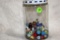 Quarter Peanut Butter Jar Of Assorted Marbles