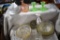 Pink, Green and Clear Glass Items