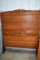 Fancy Highback Oak Bed Frame w/Spoon Carving