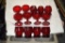 Ruby Fostoria Sherbets(6)and (7) Ruby Fostoria Glasses