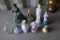 Ceramic Victoria Ladies, Milk Glass Cruets, Clear Glass Bottle