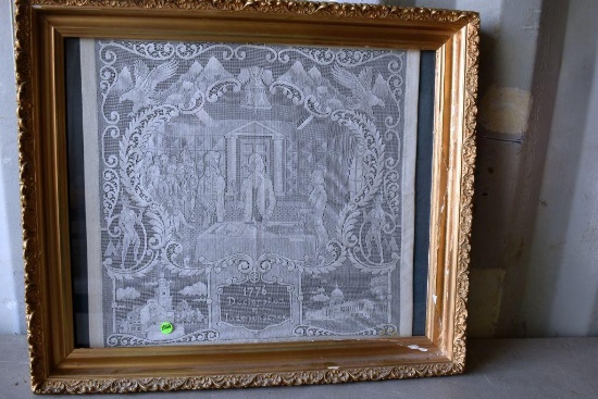 Declaration Of Independence, Framed, Panel Point Laced, 24''x 28''