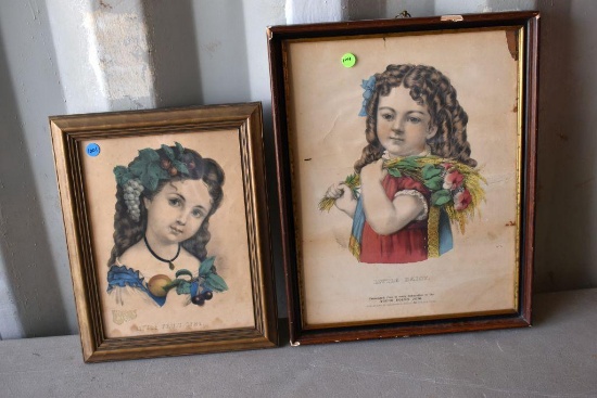(2) Framed Girls, Little Fruit Girl, Little Daisy