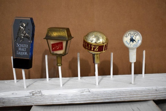(4) Schlitz Beer & Malt Liquor Tap Handle Markers