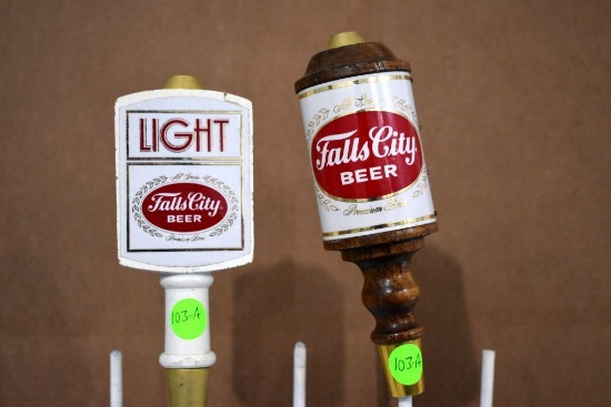 (2) Falls City Beer & Light Beer Tap Handle Markers