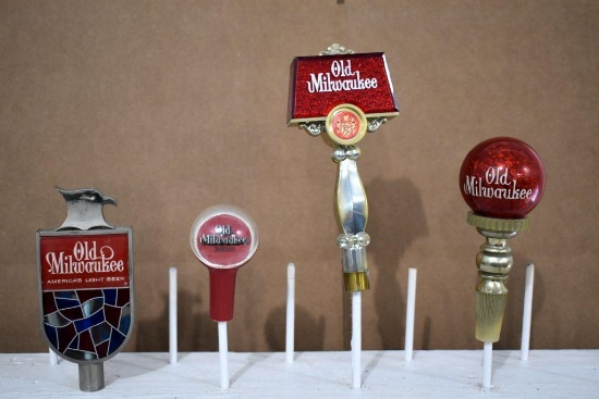 (4) Old Milwaukee Beer Tap Handle Markers