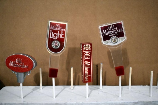 (4) Old Milwaukee Beer Tap Handle Markers