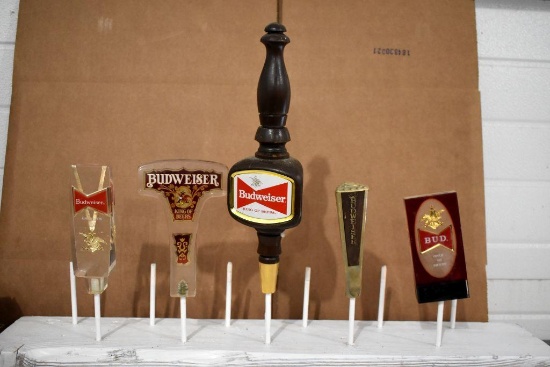 (5) Budweiser Beer Tap Handle Markers