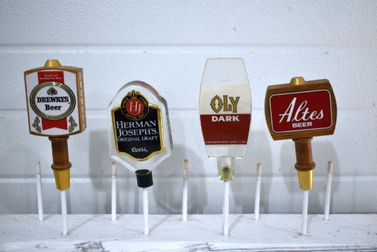 Alters Beer, Herman Joseph's Original Draft Coors Beer, Oly Dark Beer, Drewry's Beer Tap Handle