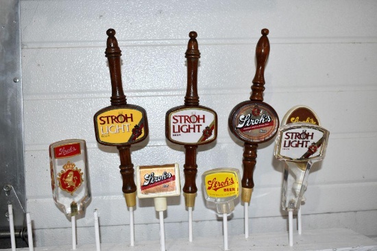 (8) Stroh Beer & Light Beer Tap Handle Markers