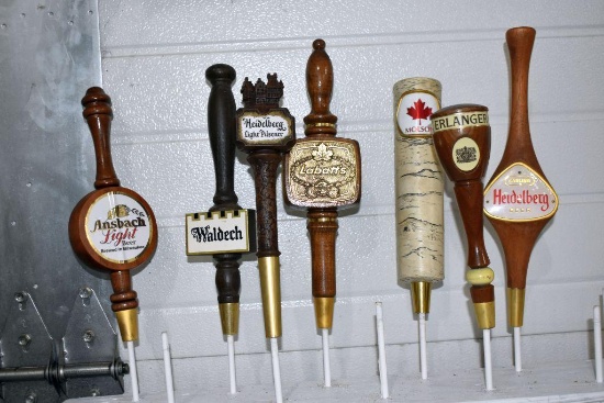 Heidelberg, Ansbach, Molson, Labatt's, Waldech, Erlanger Beer Tap Handle Markers (7 Total)
