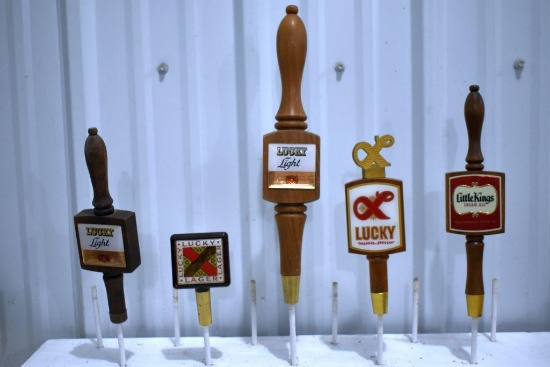 (5) Lucky, Lucky Light, Little Kings Tap Handle Markers
