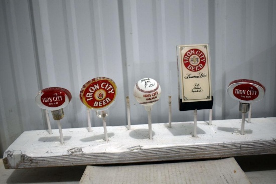 (4) Iron City Beer Tap Handle Markers