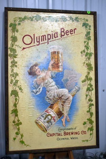 Olympia Beer Carboard Insert In Frame 21"x32"