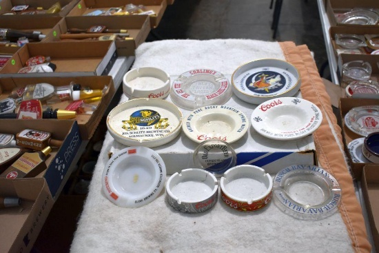Assortment of Beer Advertising Ashtrays