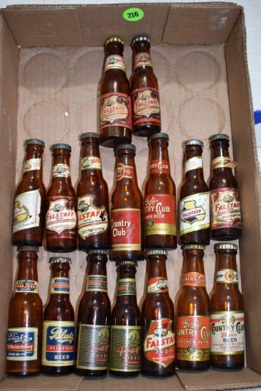 Assorted Beer Salt & Peppers Including Falstaff, Prager, Blatz, Goetz Country Club