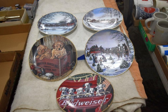 5 Budweiser Collector Plates
