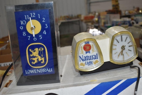 Natural Light Clock and Lowenbrau Clock