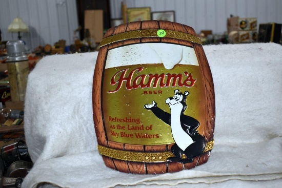 Cardboard Hamm's Beer Bear Advertising
