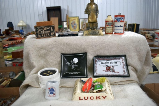 Schmitt's Beer Man, Drink Coasters, Miller Highlife, Pabst Blue Ribbon Mini Stein, Lager Ash Tray,