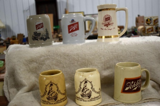 (6) Schlitz Mugs And Steins