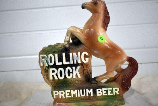 Rolling Rock Premium Beer Ceramic Horse Advertising