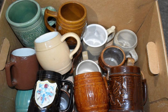 Large Assortment Of Stoneware Mugs