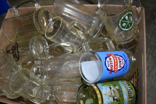 Large Assortment Of Glass Beer Mugs